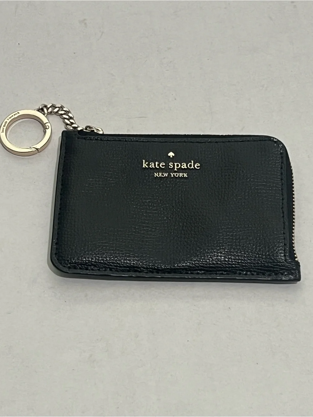 Kate Spade Madison Medium L-Zip Black Leather Cardholder NWOT  Retails $129